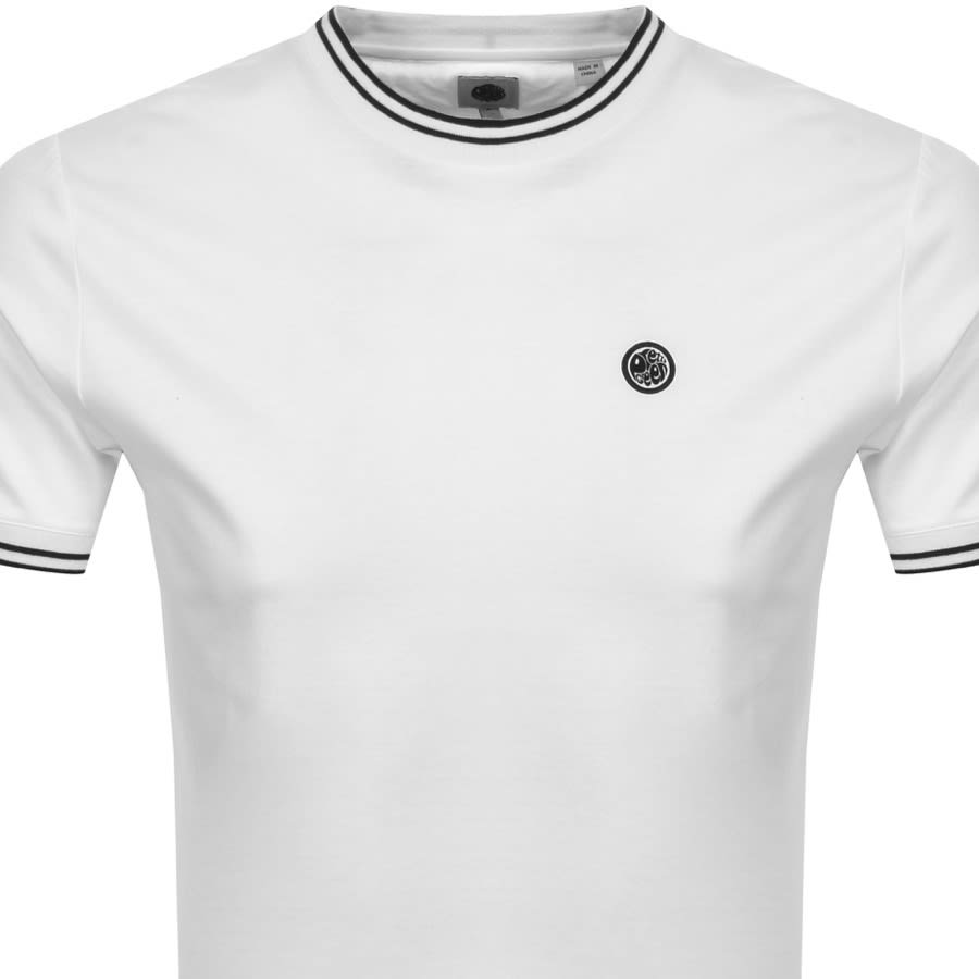 Alternative Image for ProductPretty Green Contrast Tipped T Shirt White2